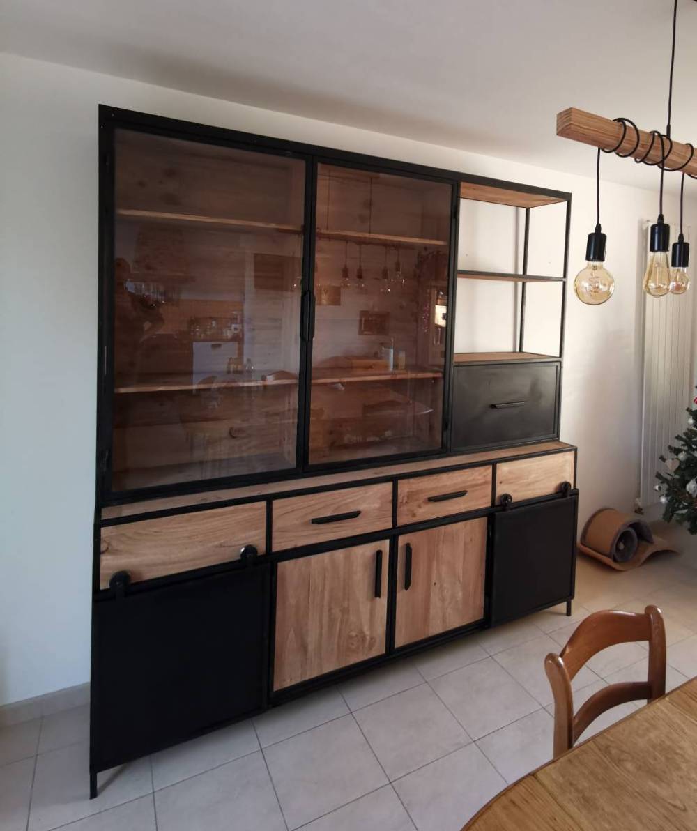 VAISSELIER en acier & bois