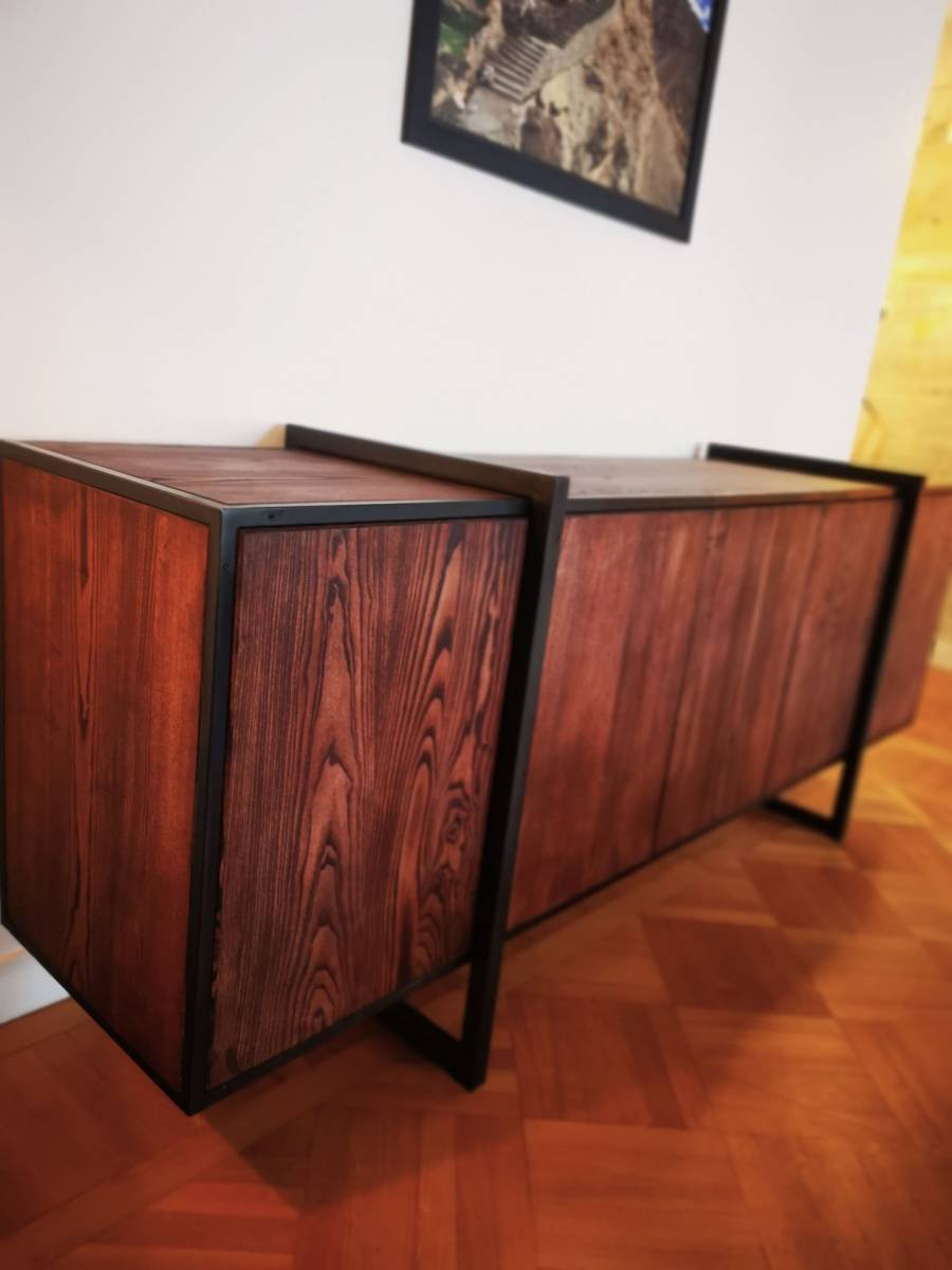 Buffet sur mesure style industriel en Gironde