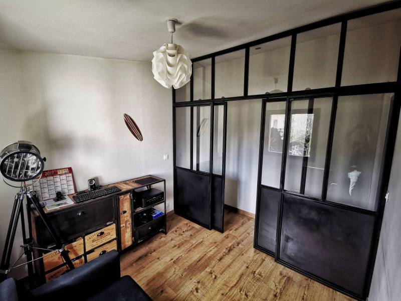 verrière double porte coulissante de style loft à Bordeaux